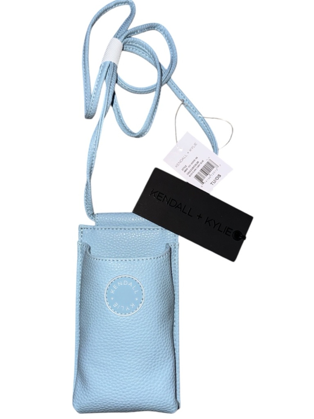 •KENDALL & KYLIE•NWT LIGHT POWDER BLUE PEBBLED LEATHER PHONE POUCH CROSSBODY BAG